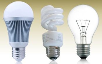 Таблиця порівняння потужності LED ламп, люмінесцентних ламп і ламп розжарювання: