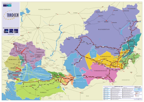 Зокрема,   закавказький транспортний коридор   , Що зв'язує Західний Китай і Балкани, який проходить через Азербайджан, Грузію і Туреччину в обхід Росії, а також морська частина шовкового шляху
